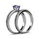 6 - Niah 0.80 ct Classic Iolite Solitaire Bridal Set Ring  