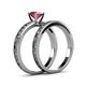 6 - Niah 1.00 ct Classic Rhodolite Garnet Solitaire Bridal Set Ring  