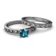 5 - Niah 0.95 ct Classic London Blue Topaz Solitaire Bridal Set Ring  