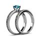 6 - Niah 0.95 ct Classic London Blue Topaz Solitaire Bridal Set Ring  