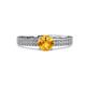 2 - Aurum 1.57 ctw Citrine Accented Natural Diamonds Double Row Bridal Set Ring  