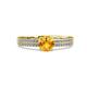 2 - Aurum 1.57 ctw Citrine Accented Natural Diamonds Double Row Bridal Set Ring  