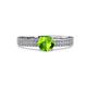 2 - Aurum 1.80 ctw Peridot Accented Natural Diamonds Double Row Bridal Set Ring  