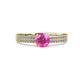 2 - Aurum 1.65 ctw Pink Sapphire Accented Natural Diamonds Double Row Bridal Set Ring  