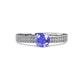 2 - Aurum 1.62 ctw Tanzanite Accented Natural Diamonds Double Row Bridal Set Ring  