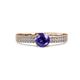 2 - Aurum 1.50 ctw Iolite Accented Natural Diamonds Double Row Bridal Set Ring  