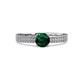 2 - Aurum 1.60 ctw Emerald Accented Natural Diamonds Double Row Bridal Set Ring  