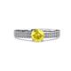 2 - Aurum 1.65 ctw Yellow Sapphire Accented Natural Diamonds Double Row Bridal Set Ring  