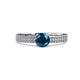 2 - Aurum 1.70 ctw Blue Diamond Accented Natural Diamonds Double Row Bridal Set Ring  