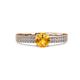 2 - Aurum 1.57 ctw Citrine Accented Natural Diamonds Double Row Bridal Set Ring  