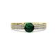 2 - Aurum 1.60 ctw Emerald Accented Natural Diamonds Double Row Bridal Set Ring  