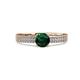 2 - Aurum 1.60 ctw Emerald Accented Natural Diamonds Double Row Bridal Set Ring  