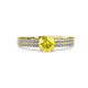 2 - Aurum 1.65 ctw Yellow Sapphire Accented Natural Diamonds Double Row Bridal Set Ring  