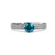 2 - Aurum 1.65 ctw London Blue Topaz Accented Natural Diamonds Double Row Bridal Set Ring  