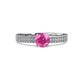 2 - Aurum 1.65 ctw Pink Sapphire Accented Natural Diamonds Double Row Bridal Set Ring  