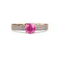 2 - Aurum 1.65 ctw Pink Sapphire Accented Natural Diamonds Double Row Bridal Set Ring  