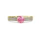 2 - Aurum 1.57 ctw Pink Tourmaline Accented Natural Diamonds Double Row Bridal Set Ring  