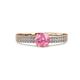 2 - Aurum 1.57 ctw Pink Tourmaline Accented Natural Diamonds Double Row Bridal Set Ring  