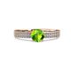 2 - Aurum 1.80 ctw Peridot Accented Natural Diamonds Double Row Bridal Set Ring  