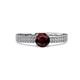 2 - Aurum 1.75 ctw Red Garnet Accented Natural Diamonds Double Row Bridal Set Ring  