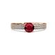 2 - Aurum 1.65 ctw Ruby Accented Natural Diamonds Double Row Bridal Set Ring  