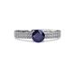 2 - Aurum 2.00 ctw Blue Sapphire Accented Natural Diamonds Double Row Bridal Set Ring  