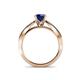 4 - Aurum 2.00 ctw Blue Sapphire Accented Natural Diamonds Double Row Bridal Set Ring  