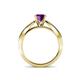 4 - Aurum 1.57 ctw Amethyst Accented Natural Diamonds Double Row Bridal Set Ring  