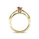 4 - Aurum 1.70 ctw Rhodolite Garnet Accented Natural Diamonds Double Row Bridal Set Ring  