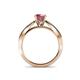 4 - Aurum 1.70 ctw Rhodolite Garnet Accented Natural Diamonds Double Row Bridal Set Ring  