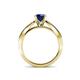 4 - Aurum 2.00 ctw Blue Sapphire Accented Natural Diamonds Double Row Bridal Set Ring  