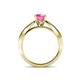 4 - Aurum 1.65 ctw Pink Sapphire Accented Natural Diamonds Double Row Bridal Set Ring  