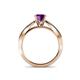 4 - Aurum 1.57 ctw Amethyst Accented Natural Diamonds Double Row Bridal Set Ring  