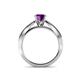 4 - Aurum 1.57 ctw Amethyst Accented Natural Diamonds Double Row Bridal Set Ring  