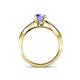 4 - Aurum 1.62 ctw Tanzanite Accented Natural Diamonds Double Row Bridal Set Ring  