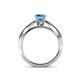 4 - Aurum 1.65 ctw Blue Topaz Accented Natural Diamonds Double Row Bridal Set Ring  