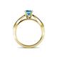 4 - Aurum 1.65 ctw Blue Topaz Accented Natural Diamonds Double Row Bridal Set Ring  