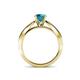 4 - Aurum 1.65 ctw London Blue Topaz Accented Natural Diamonds Double Row Bridal Set Ring  