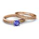 4 - Janina 0.92 ct Classic Tanzanite (6.50 mm) Solitaire Bridal Set Ring  