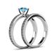 5 - Janina 0.95 ct Classic Blue Topaz (6.50 mm) Solitaire Bridal Set Ring  