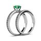 5 - Janina 0.80 ct Classic Emerald (6.00 mm) Solitaire Bridal Set Ring  