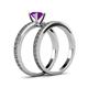 5 - Janina 0.87 ct Classic Amethyst (6.50 mm) Solitaire Bridal Set Ring  