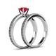 5 - Janina 0.95 ct Classic Ruby (6.00 mm) Solitaire Bridal Set Ring  