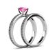 5 - Janina 0.95 ct Classic Pink Sapphire (6.00 mm) Solitaire Bridal Set Ring  