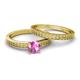 4 - Janina 0.95 ct Classic Pink Sapphire (6.00 mm) Solitaire Bridal Set Ring  