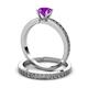 3 - Janina 0.87 ct Classic Amethyst (6.50 mm) Solitaire Bridal Set Ring  