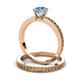 3 - Janina 0.95 ct Classic Blue Topaz (6.50 mm) Solitaire Bridal Set Ring  