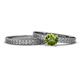 1 - Janina 1.10 ct Classic Peridot (6.50 mm) Solitaire Bridal Set Ring  