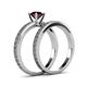 5 - Janina 1.05 ct Classic Red Garnet (6.50 mm) Solitaire Bridal Set Ring  