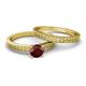 4 - Janina 1.05 ct Classic Red Garnet (6.50 mm) Solitaire Bridal Set Ring  